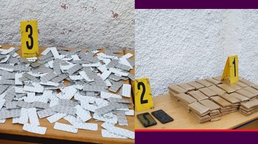إعتقال “بزناس” ووالده بحوزتهما 6900 “حبة قرقوبي” من نوع ريفوتريل و12 كلغ من الحشيش بالدارالبيضاء