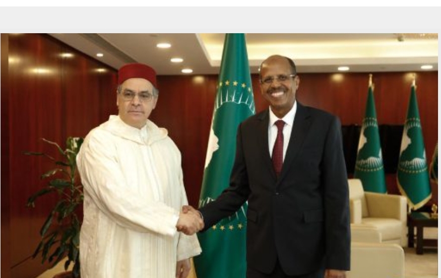 أديس أبابا: رئيس مفوضية الاتحاد الإفريقي يستقبل السفير الممثل الدائم للمغرب لدى الاتحاد الإفريقي