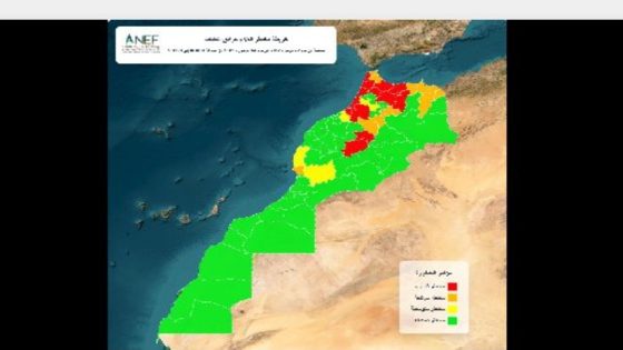 الوكالة الوطنية للمياه والغابات تصدر خرائط تنبؤ تحدد المناطق المعرضة لخطر اندلاع الحرائق الغابوية