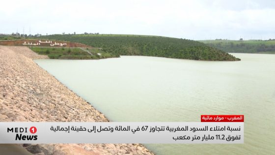 نسبة ملء السدود المغربية تتجاوز 67% بإجمالي 112 مليار متر مكعب