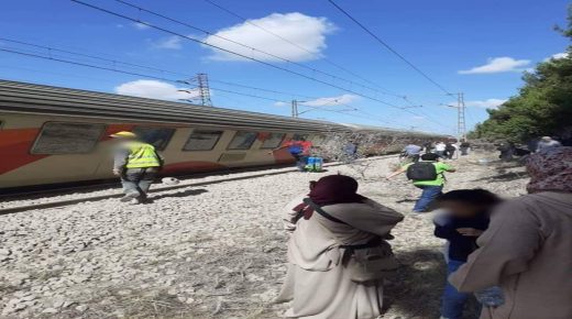 بالصور: الألطاف الإلاهية تنقذ مسافرين من كارثة كبرى جراء خروج قطار عن سكته قرب بوسكورة