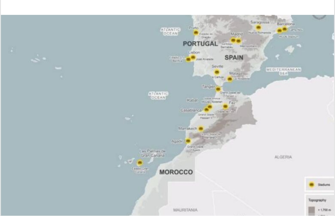 رسميًا: إسبانيا، المغرب، والبرتغال يستضيفون كأس العالم 2030 على 20 ملعبًا عبر 18 مدينة
