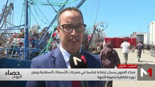 ميناء العيون يسجل ارتفاعا قياسيا في مفرغات الأسماك السطحية ويعزز دوره كقاطرة تنموية للجهة